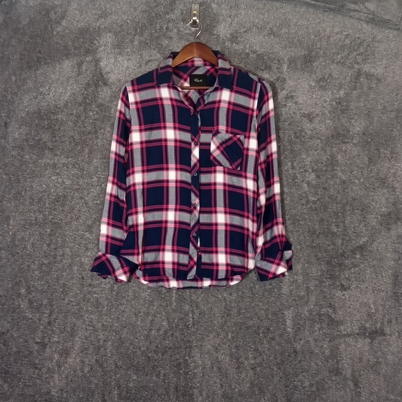Rails hunter regent taffy white Plaid button down women's small shirt - Picture 1 of 8